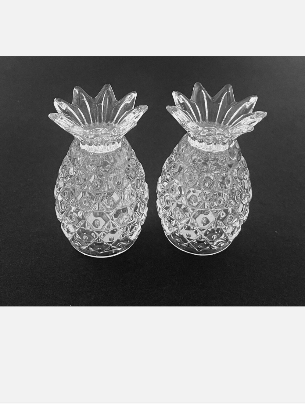 SHANNON Crystal Clear Pineapple Glass Candle Holders - Set of 2